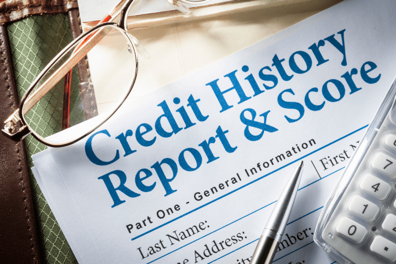 Credit history report and score