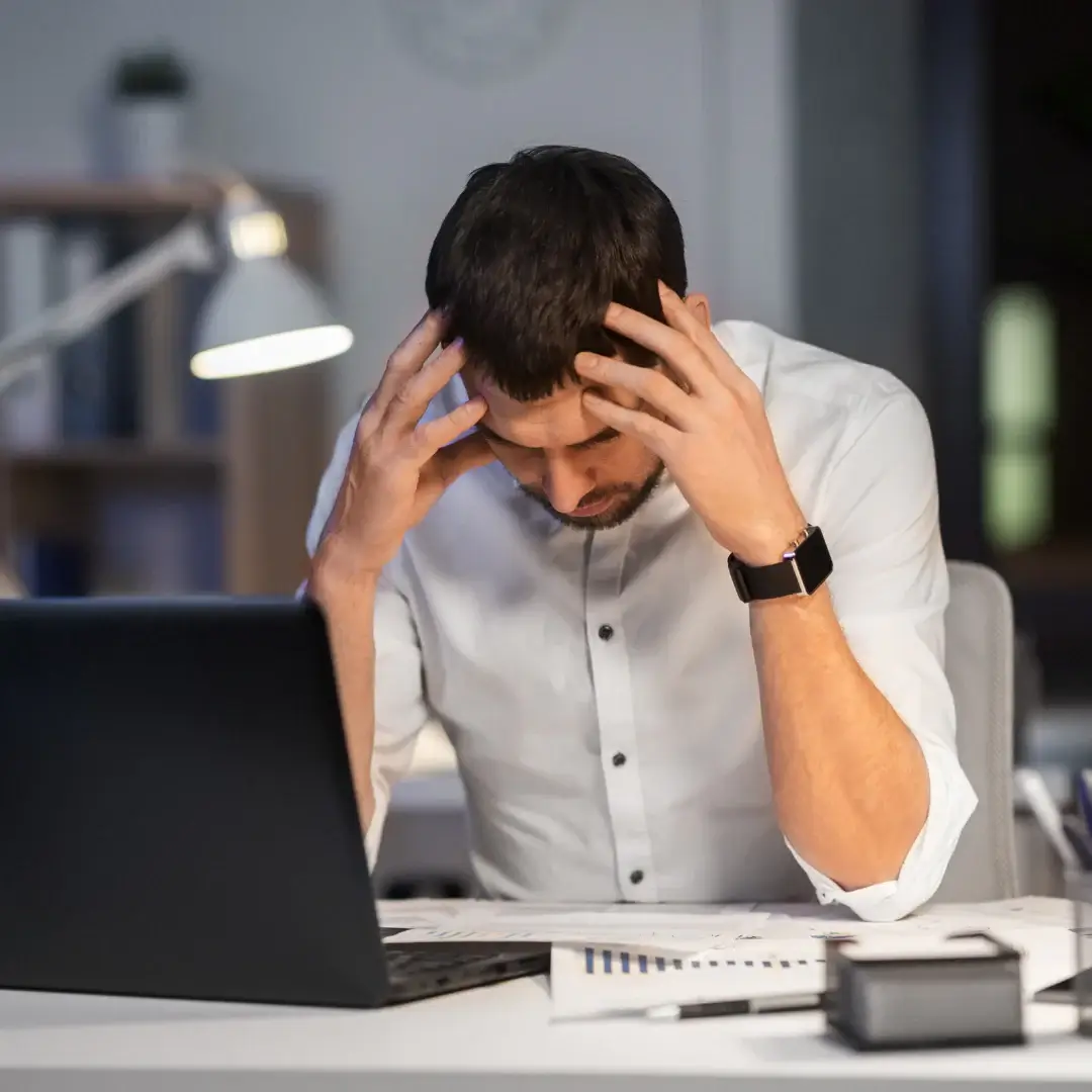 A freight agent sitting at the desk